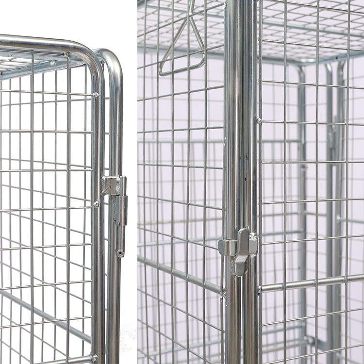 500kg Loading Capacity Supermarket Storage Rolling Cage Laundry Room Turnover Roll Container Collapsible Roll Trolley Cage