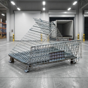Stackable Folding Metal Wire Mesh Roll Container