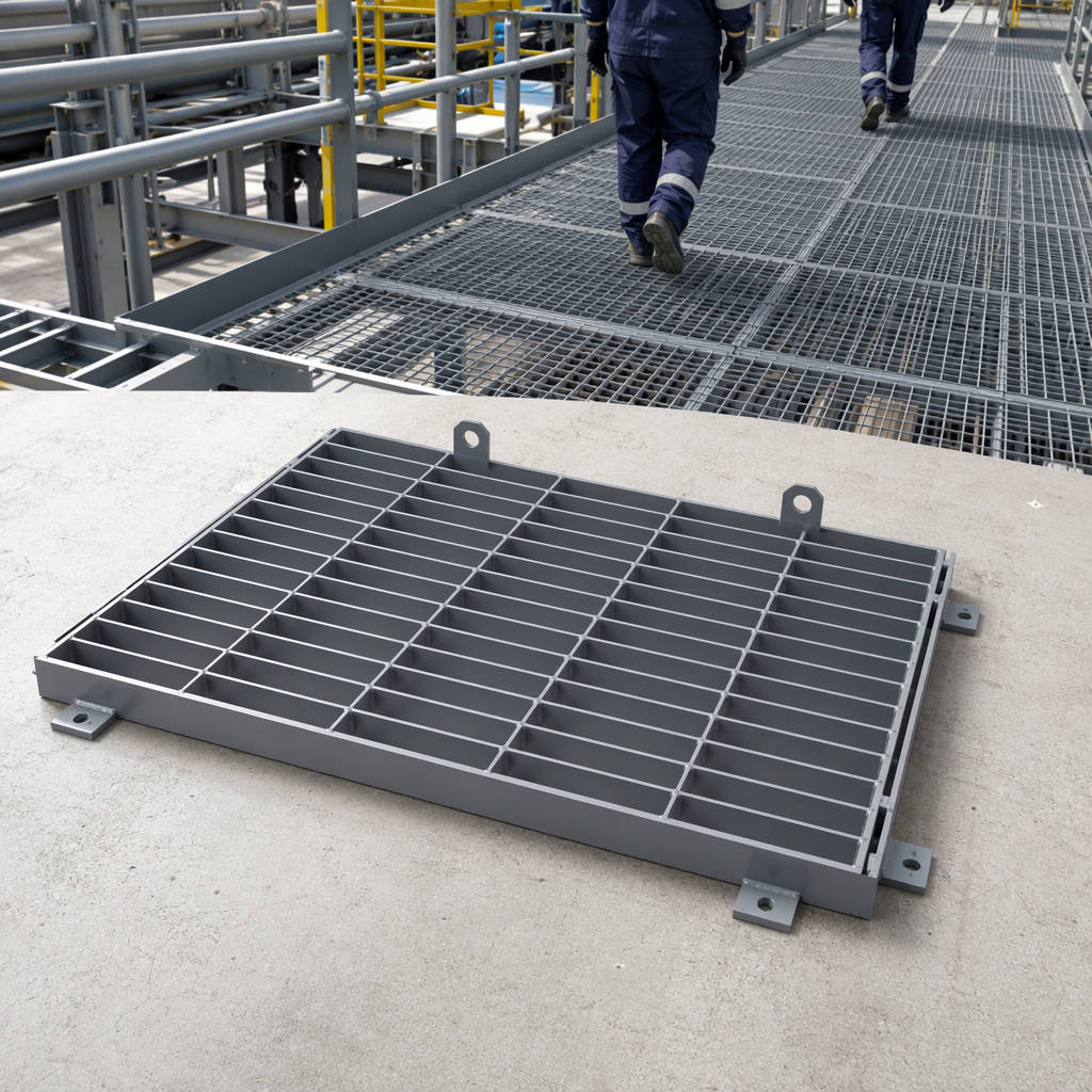 Custom OEM Grating Platform Panel | Precision Steel Welded Structure For Factory Mezzanine Access