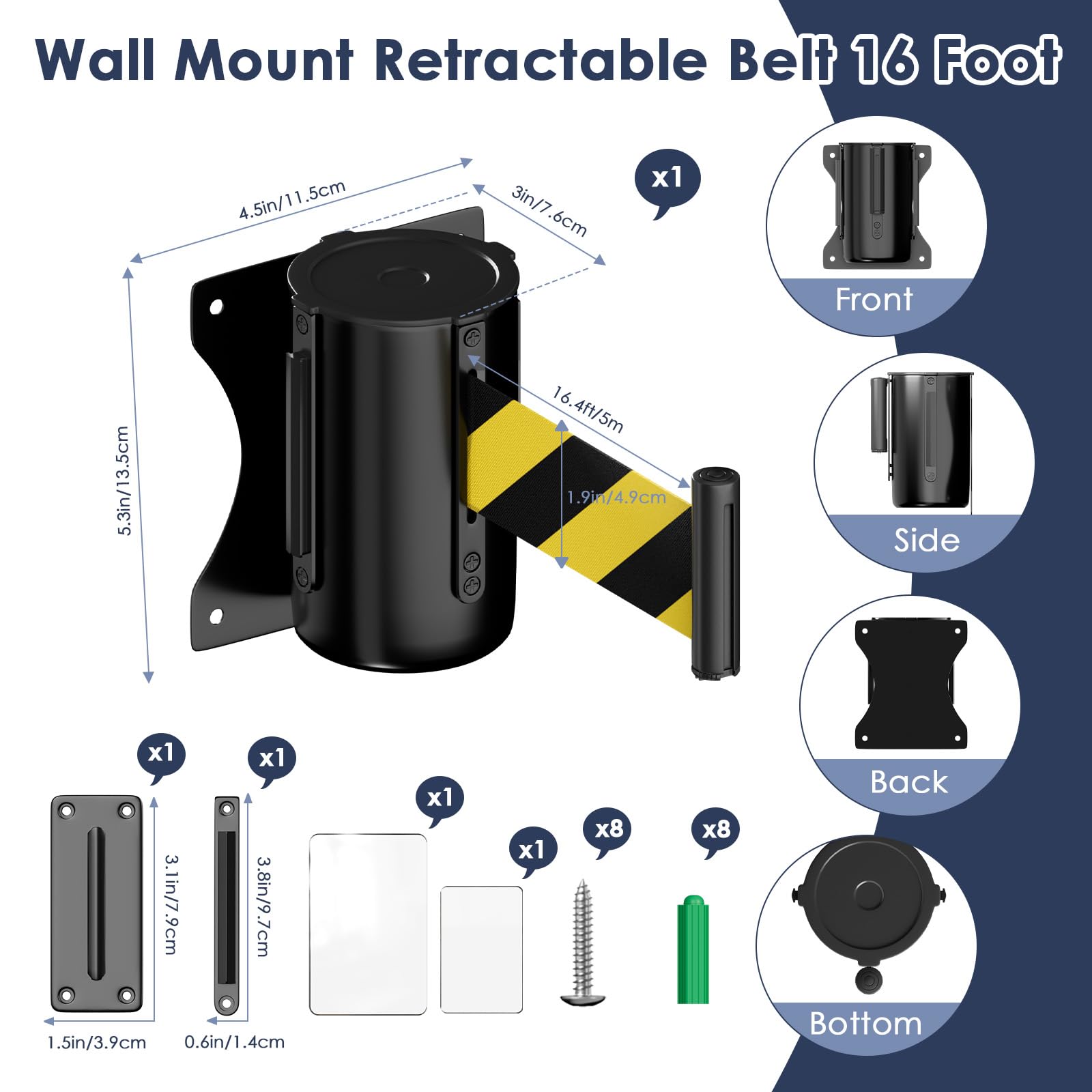 Crowd Control Warehouse Fixed Wall Mount Retractable Belt Barrier Wall Mounted Retractable Belt Barrier For Crowd Control