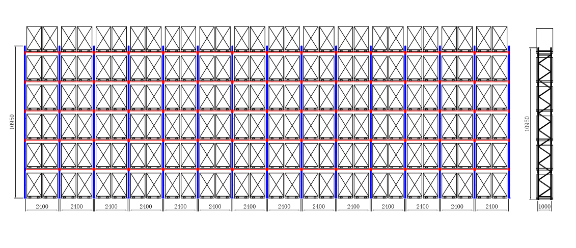 Warehouse pallet racking system