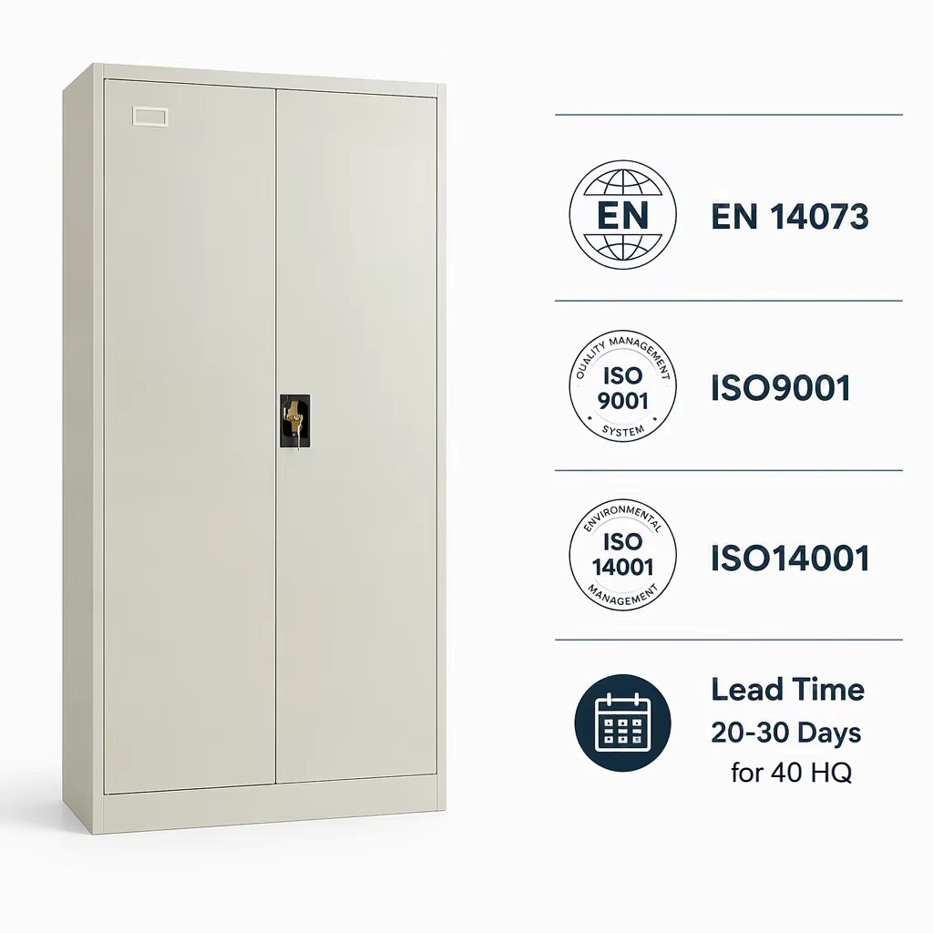 Luoyang Manufacture Durable Steel Storage Cabinet Metal Filling Cabinet Iron 2 Door Metal Cupboard With 4 Adjustable Shelves