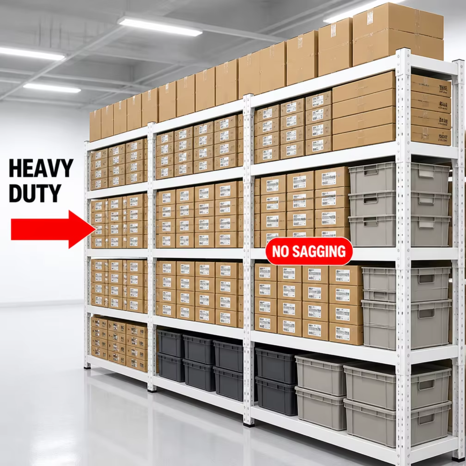 5 Tier Storage Rack Adjustable Metal Shelving Unit Boltless Heavy Duty Shelf Triangle Plate Reinforcement for Warehouse Home