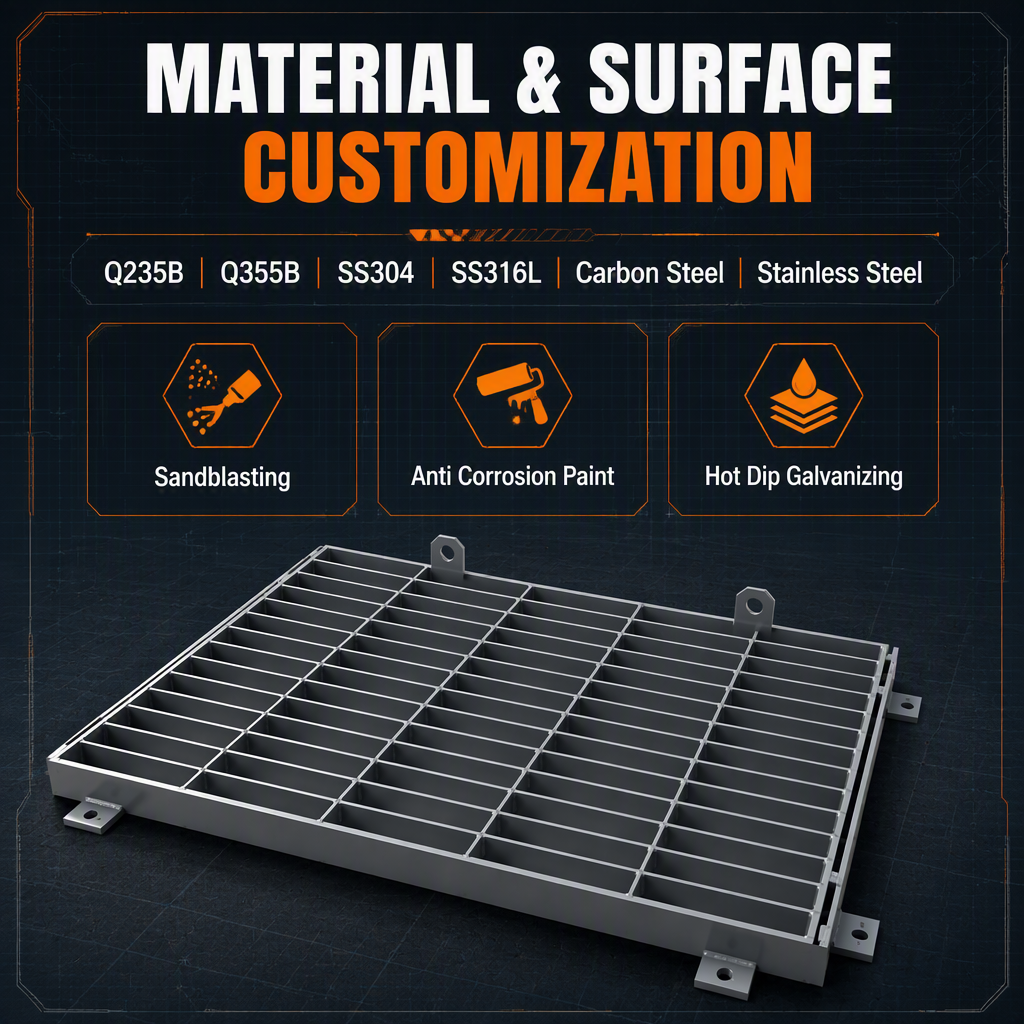 Custom OEM Grating Platform Panel | Precision Steel Welded Structure for Factory Mezzanine Access