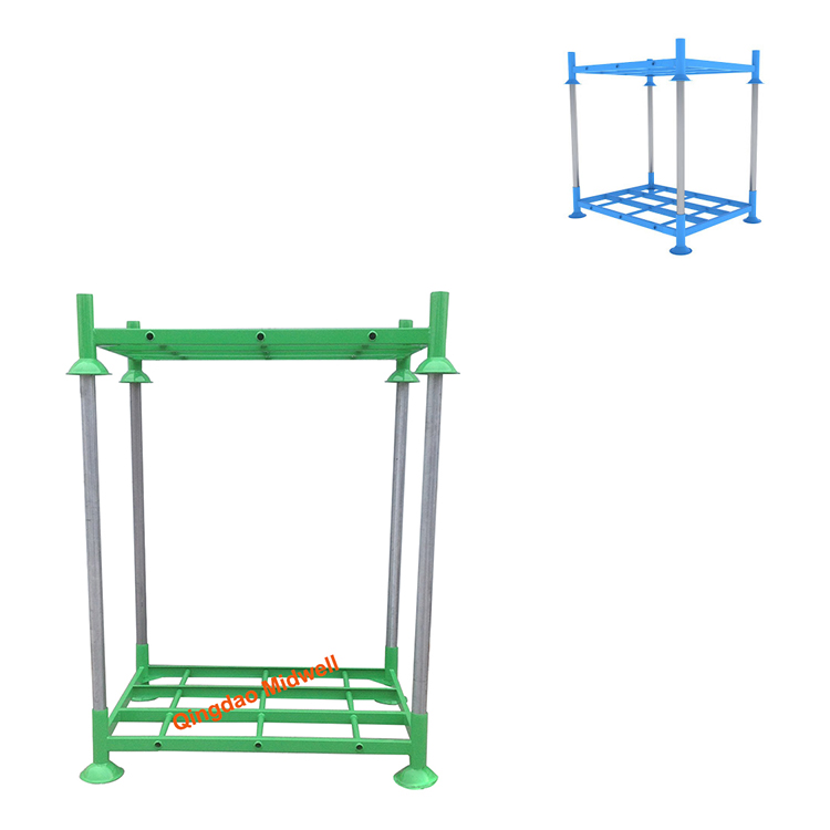 Heavy Duty Stackable Steel Stillage Warehouse Storage Racks Steel Pipe Galvanized Metal Post Pallet Convertor