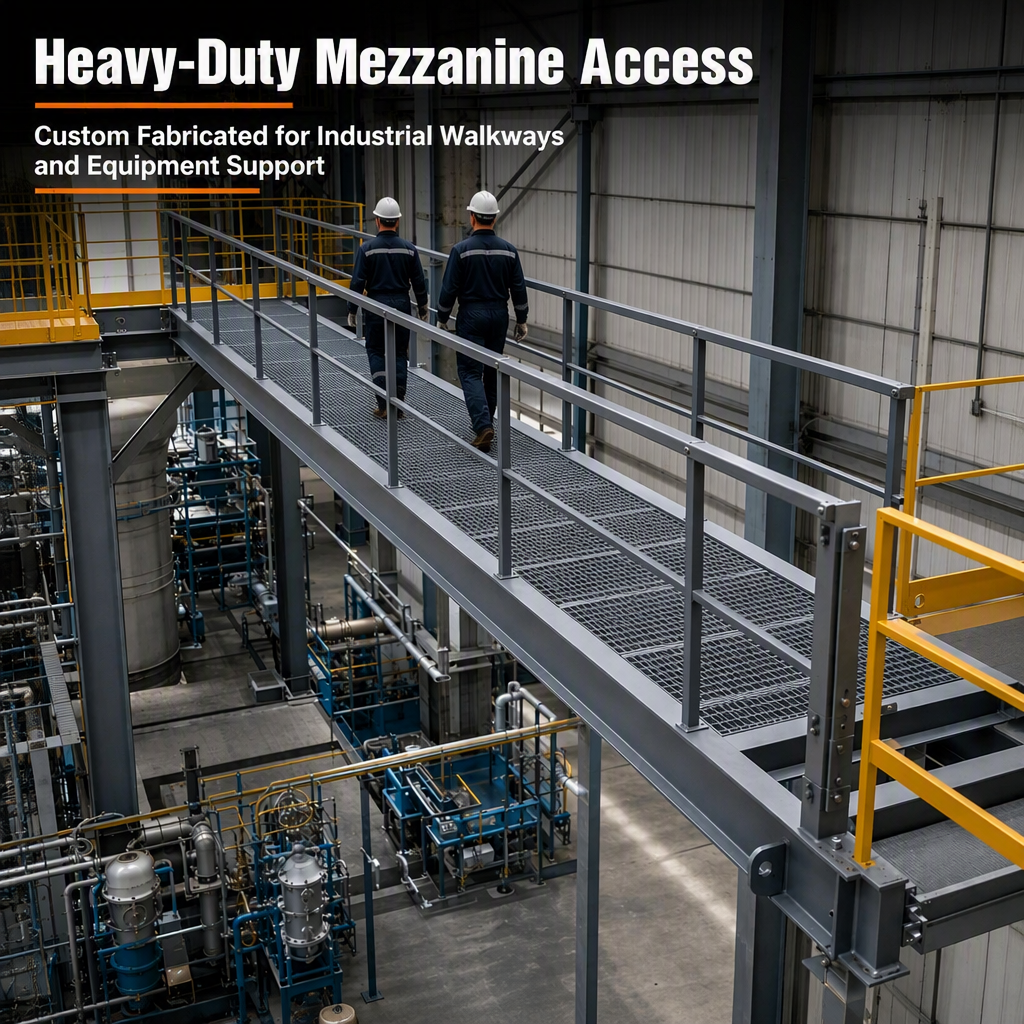 Custom OEM Grating Platform Panel | Precision Steel Welded Structure for Factory Mezzanine Access