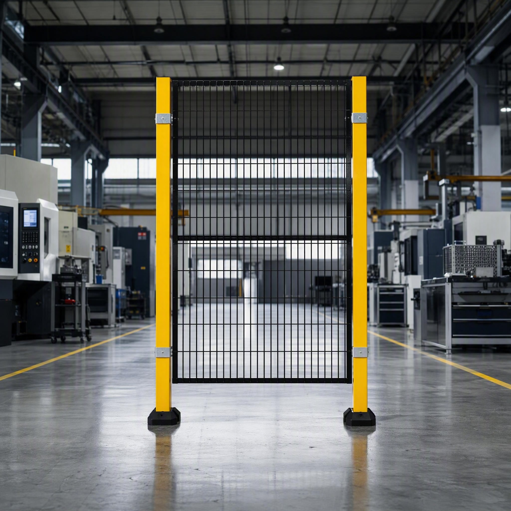 Production Line Isolation Safety Fence, Metal Protective Barrier for Factory Workshop, CE Certified, OEM Available