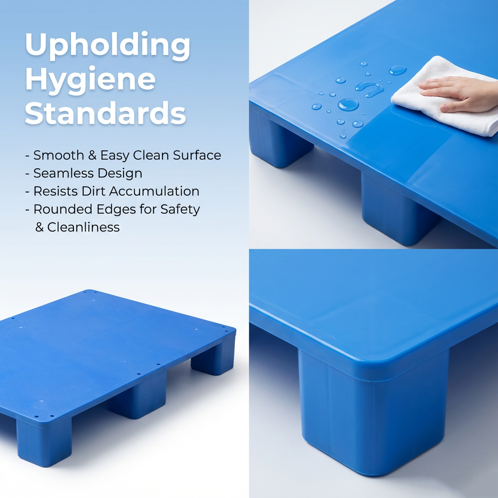 1006 Euro Single-Faced Flat Plastic Pallet Durable And Versatile HDPE Nine-Legged Crate Recycled Material For Warehouses
