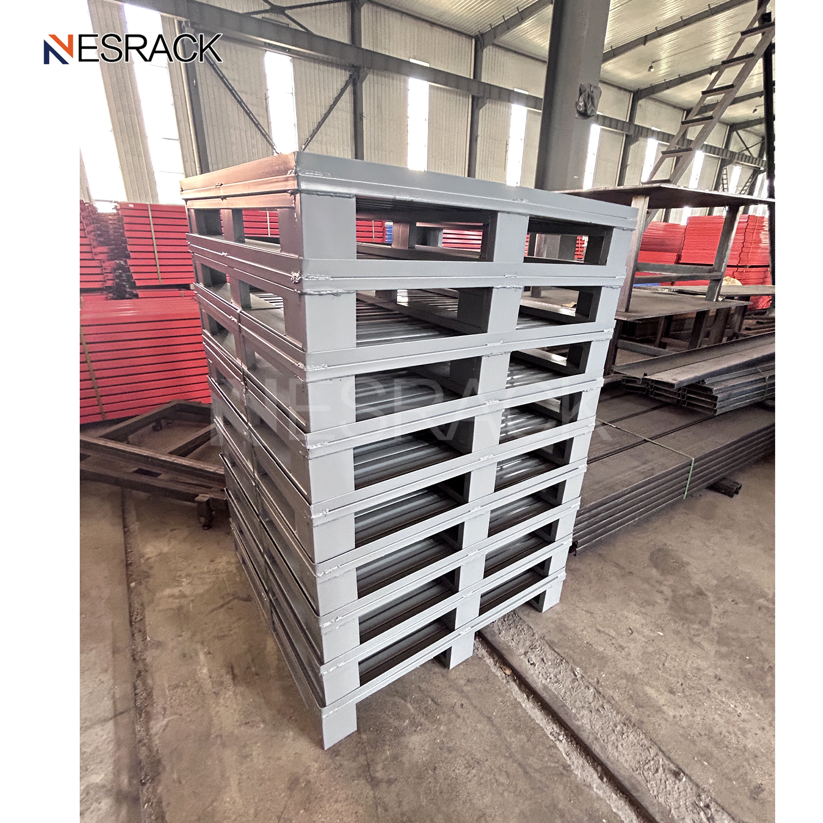 Warehouse Storage Industrial Heavy Duty Steel Metal Pallet Cheap Durable Welded Steel Pallet Manufacturers Industrial Pallet