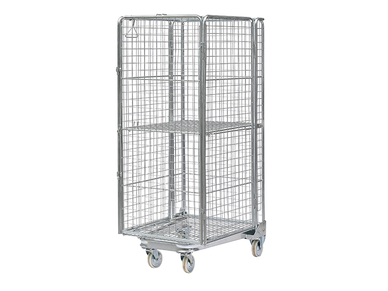 500kg Loading Capacity Supermarket Storage Rolling Cage Laundry Room Turnover Roll Container Collapsible Roll Trolley Cage