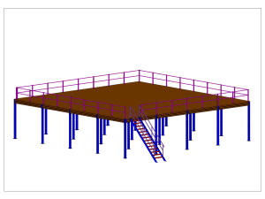 8800 Series Heavy Duty Interblock Mezzanine Platform System 3D render