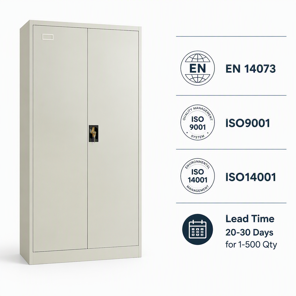 Luoyang Manufacture Durable Steel Storage Cabinet Metal Filling Cabinet Iron 2 Door Metal Cupboard with 4 Adjustable Shelves