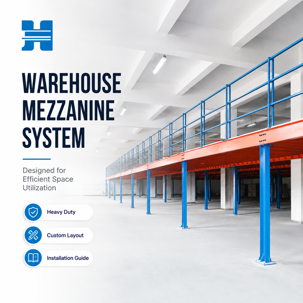 H-Beam Steel Mezzanine Floor Industrial Platform Mezzanine