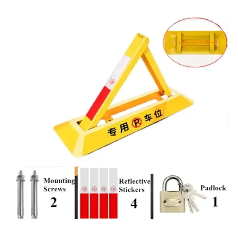 Portable Folding Vehicle Security Barrier Offers Safety &amp; Protection For No Parking Spaces Or Lots