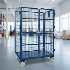 Foldable Roll Container With Z Shape Design Space Saving Steel Cage for Cargo Transport