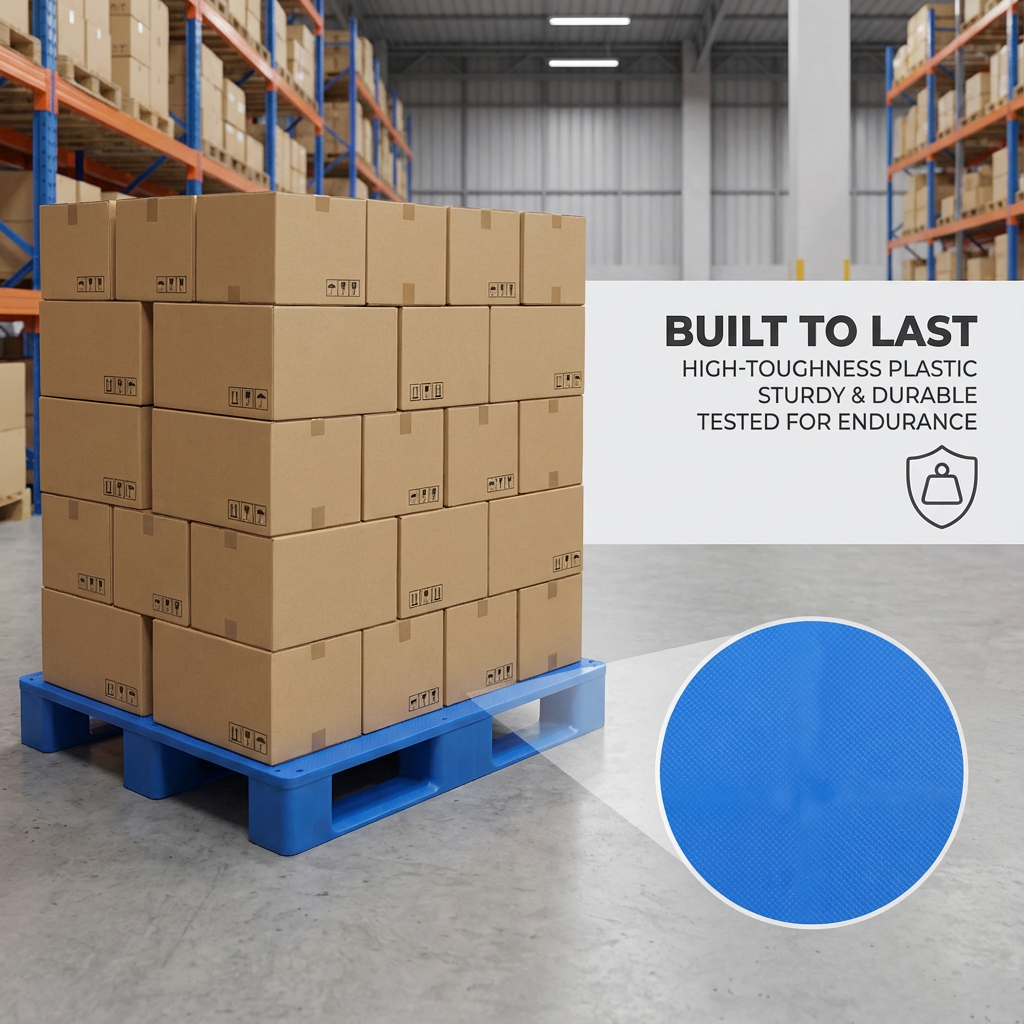1006 Euro Single-Faced Flat Plastic Pallet Durable And Versatile HDPE Nine-Legged Crate Recycled Material For Warehouses