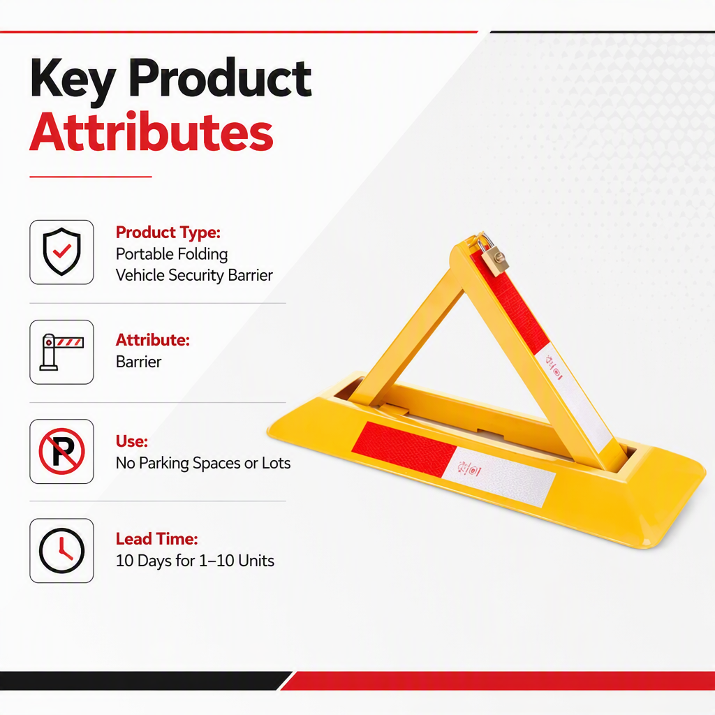 Portable Folding Vehicle Security Barrier Offers Safety & Protection for No Parking Spaces or Lots