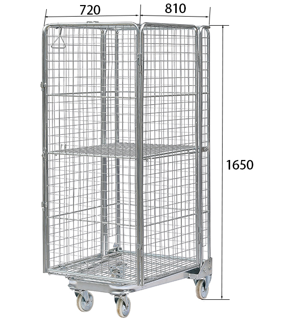 500kg Loading Capacity Supermarket Storage Rolling Cage Laundry Room Turnover Roll Container Collapsible Roll Trolley Cage