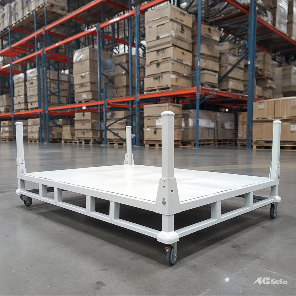Heavy-Duty Q235 Steel Pallet With Poles | Heavy-Duty Collapsible Design For Warehouse Stacking &amp; Logistics