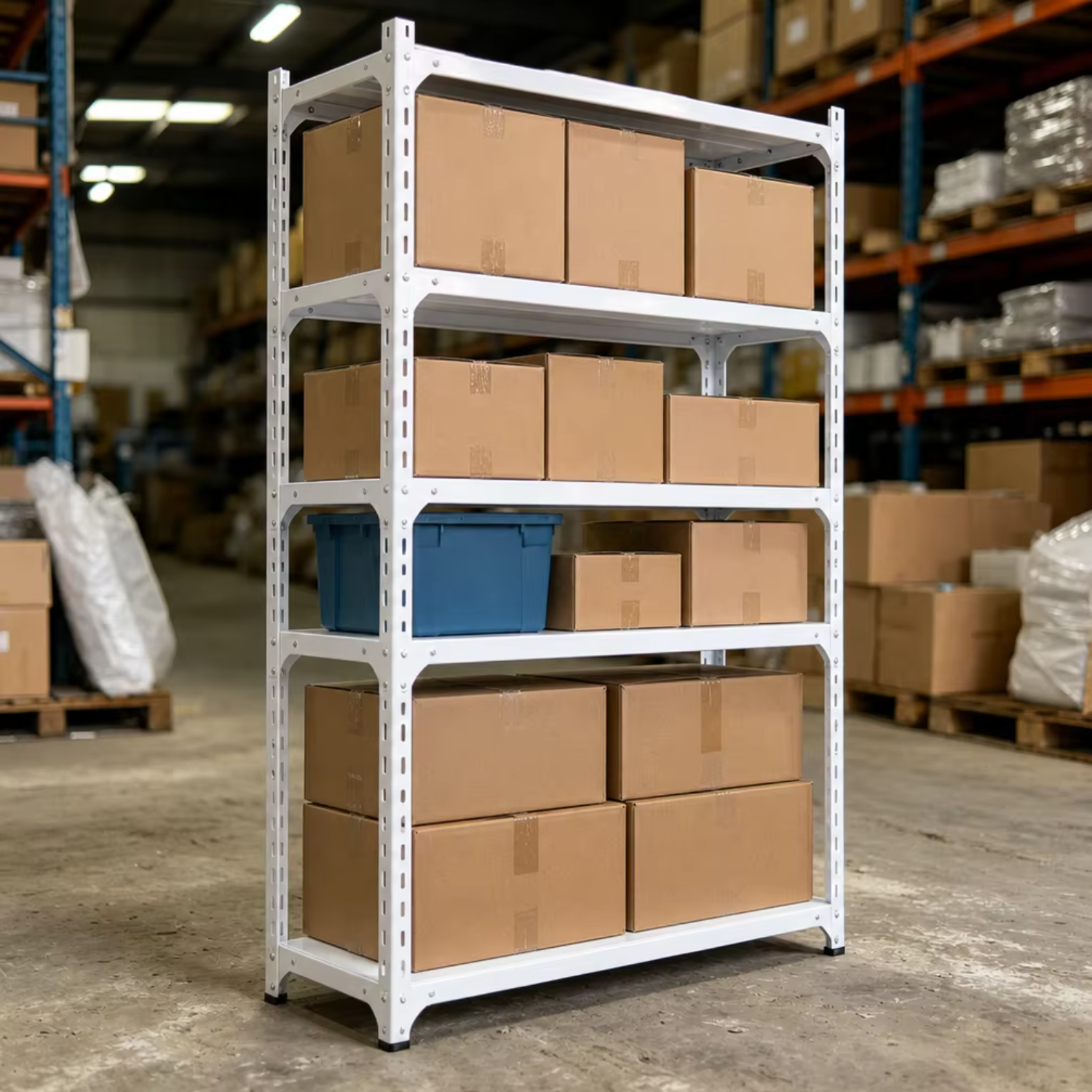 5 Tier Storage Rack Adjustable Metal Shelving Unit Boltless Heavy Duty Shelf Triangle Plate Reinforcement for Warehouse Home
