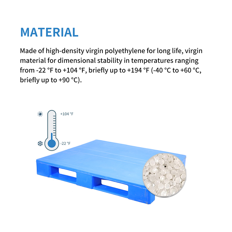 1200*1000Mm 3 Runners Plastic Pallet Flat Top Surface Hdpe Hygienic Plastic Pallets for Sale