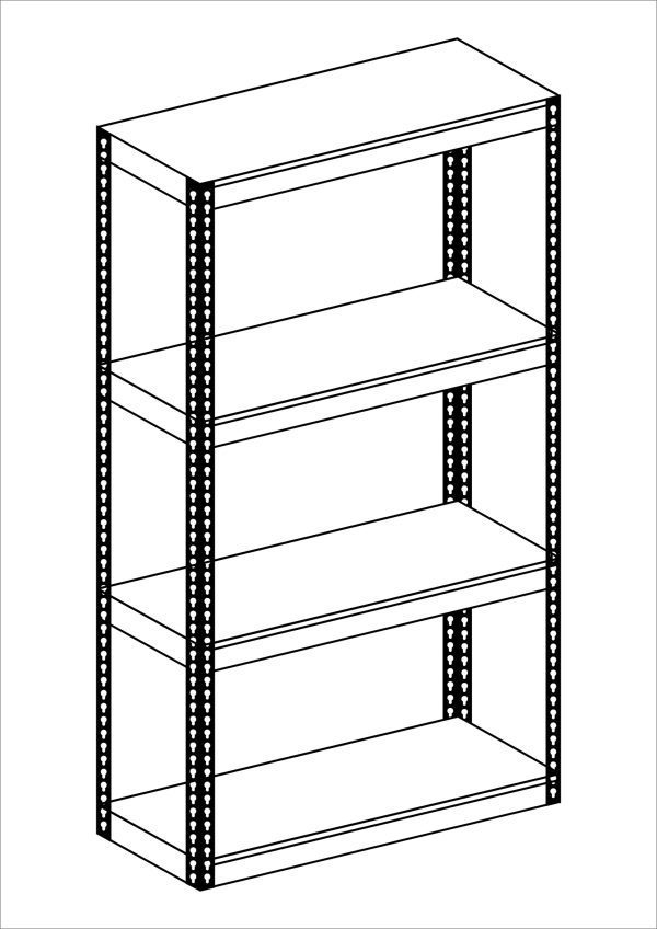 Boltless rack structural layout schematic