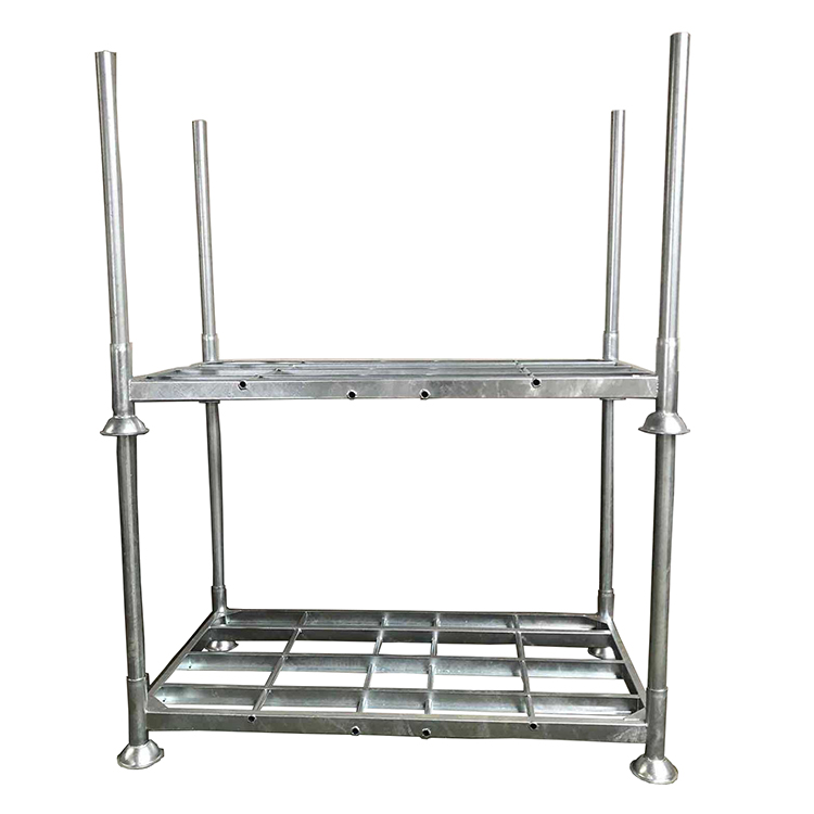 Heavy Duty Stackable Steel Stillage Warehouse Storage Racks Steel Pipe Galvanized Metal Post Pallet Convertor