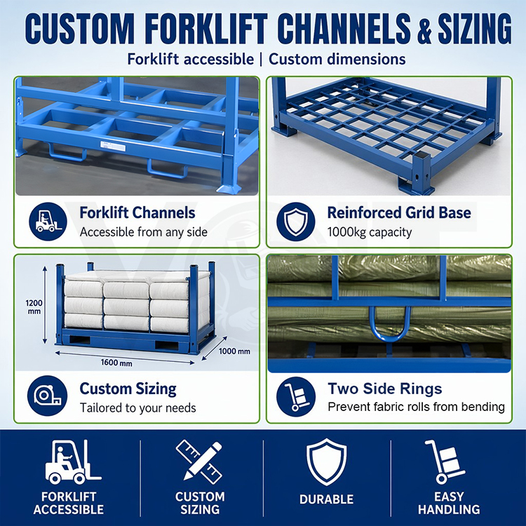 Stackable Welded Steel Metal Space Saving Storage Logistics Custom Industrial Collapsible Pallet