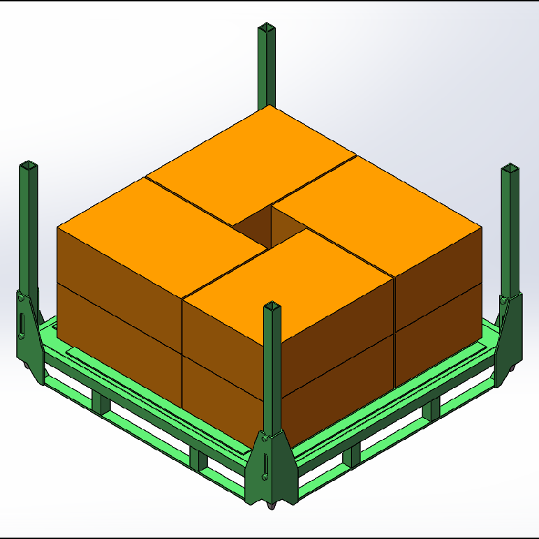 Heavy-Duty Q235 Steel Pallet With Poles | Heavy-Duty Collapsible Design For Warehouse Stacking &amp; Logistics