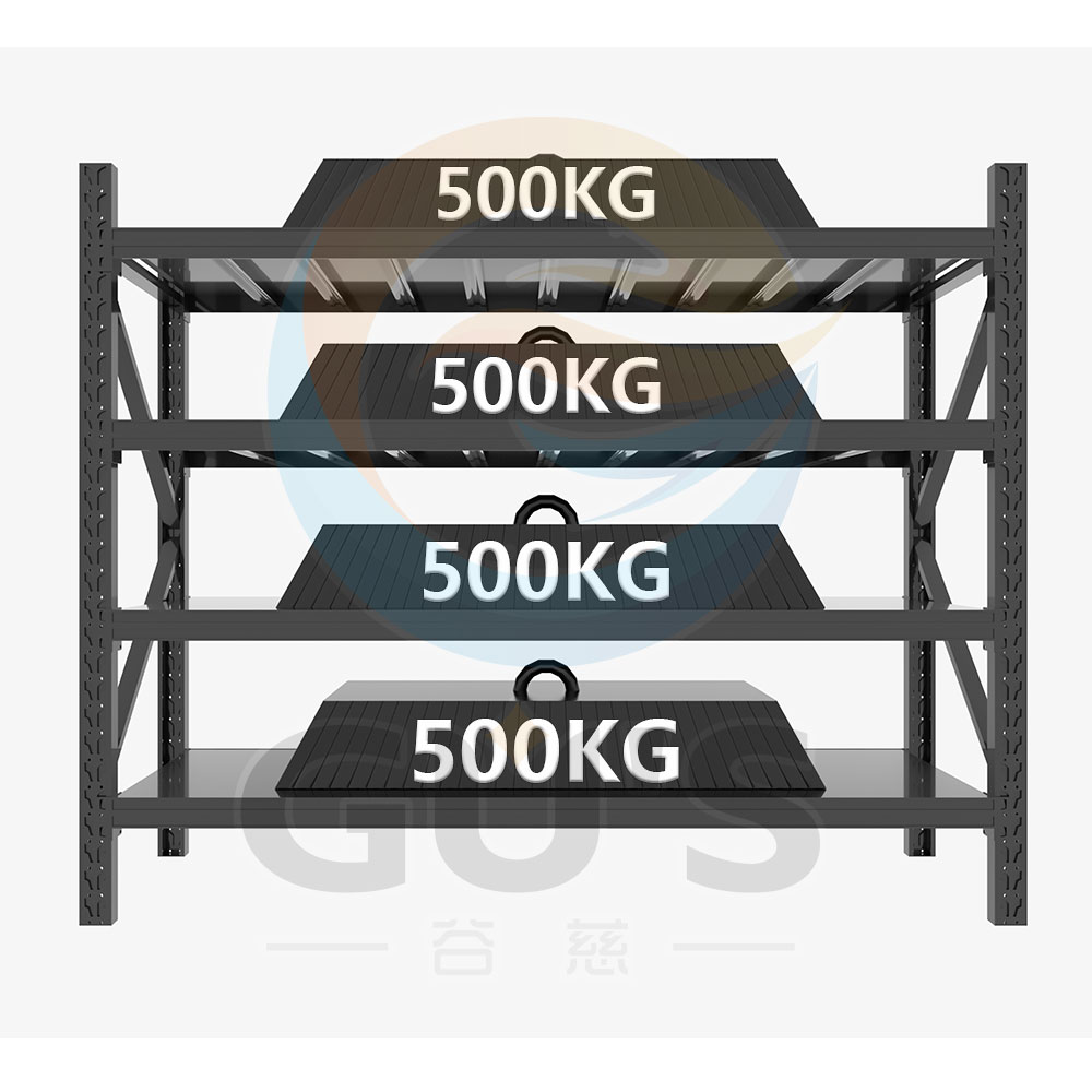 500KG Black Heavy Duty Steel Storage Rack Metal Warehouse Butterfly Boltless Steel Storage Rack Shelf For Industrial Storage